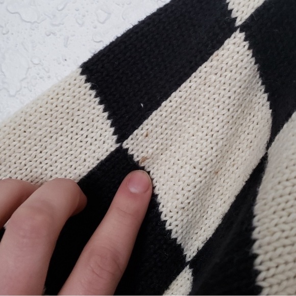 Vintage Ugly Christmas Mock Neck Checkered Sweater - Picture 5 of 8